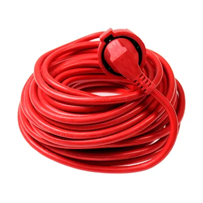 Удължител на кабели as - Schwabe с PVC изолация 15 м, 3x1.5 мм2, ШВПС-В / H05VV-F, червен, 1 гнездо