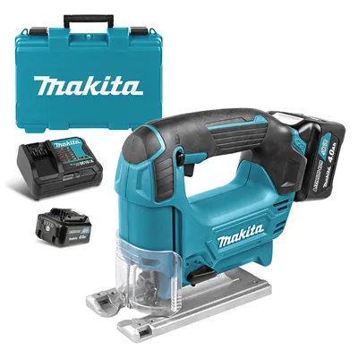 Акумулаторен прободен трион зеге Makita с 2 батерии и зарядно, 12 V, 4 Ah, 0-2850 хода/мин, 18 мм, JV101DSME