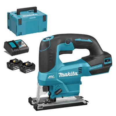 Акумулаторен прободен трион зеге Makita с 2 батерии и зарядно, 18 V, 3 Ah, 0-3000 хода/мин, 23 мм, DJV184RFJ