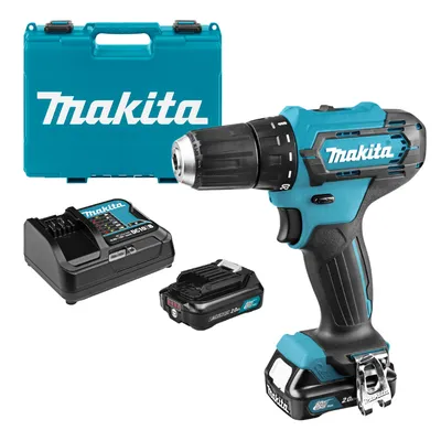 Акумулаторен винтоверт Makita с колекторен двигател с 2 батерии и зарядно, 12 V, 2 Ah, 30 Nm, 0.8-10 мм, DF333DSAE