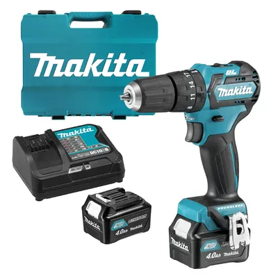 Акумулаторен винтоверт Makita ударен с 2 батерии и зарядно, 12 V, 4 Ah, 35 Nm, 0.8-10 мм, HP332DSME