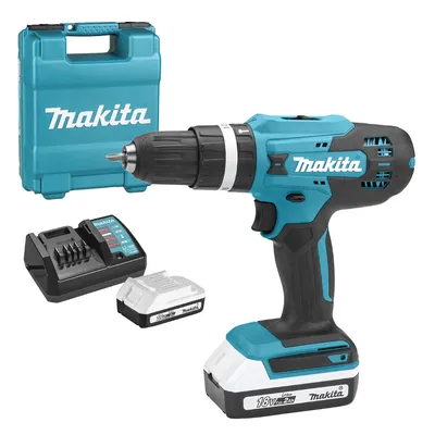 Акумулаторен винтоверт Makita ударен с 2 батерии и зарядно, 18 V, 2 Ah, 42 Nm, 1.5-13 мм, HP488DWAE