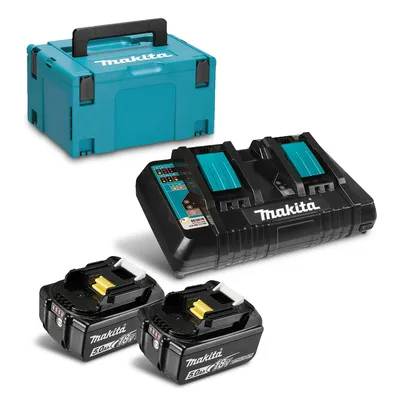 Акумулаторна батерия Makita Li-Ion със зарядно у-во 18 V, 5 Ah, 2 бр.