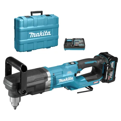 Акумулаторна бормашина Makita ъглова  с 1 батерия и зарядно, 40 V, 4 Ah, 136 Nm, 0-400/0-1500 об./мин, 2-13 мм, DA001GM101