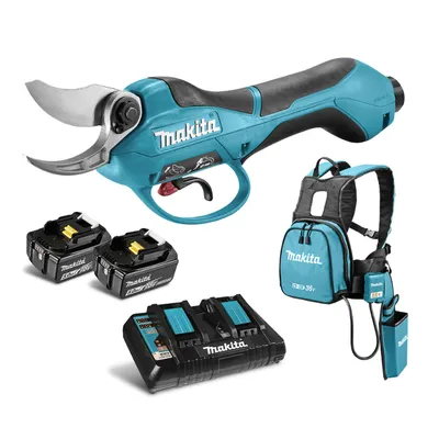Акумулаторна лозарска ножица Makita с 2 батерии и зарядно, 36 V, 5 Ah, ф 33 мм, DUP361PT2