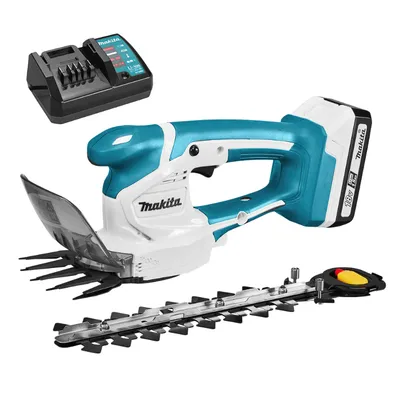 Акумулаторна ножица за трева Makita и храсти с 1 батерия и зарядно, 18 V, 1.5 Ah, 110 мм, UM110DWYX