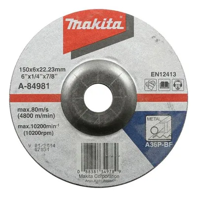 Диск карбофлексен за шлайфане Makita на неръждаема стомана  150 мм, 22.23 мм, 6 мм, A-84981