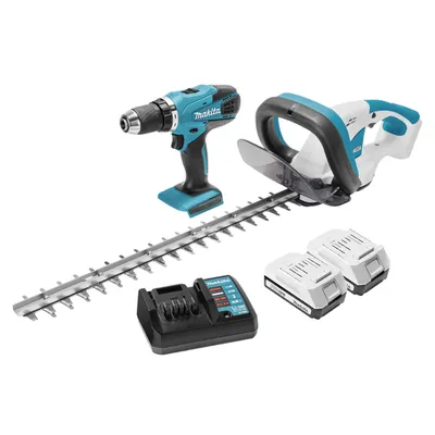 Комплект акумулаторни инструменти Makita с 2 батерии и зарядно, DF457D, UH482D, 18 V, 1.3 Ah, DK18171