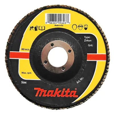 Ламелен диск за шлайфане Makita на метал 115 мм, 22.23 мм, P40, конусен