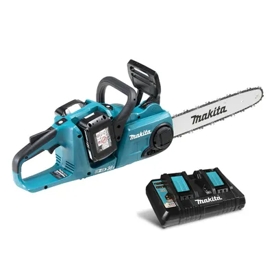 Акумулаторна резачка за дърва Makita с 2 батерии и зарядно, 18 V, 6 Ah, 35 см, 3/8 ", DUC353PG2