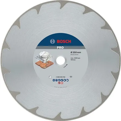 Диск диамантен за мокро рязане Bosch мрамор и мек камък 350 мм, 25.4 мм, 2.6 мм, PRO Marble