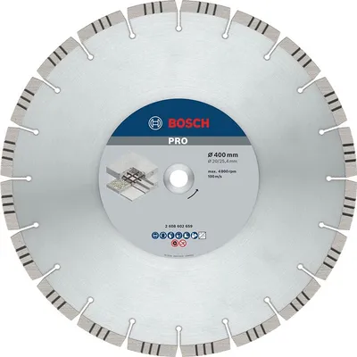 Диск диамантен за мокро рязане Bosch на бетон и армиран бетон  400 мм, 20/25.4 мм, 3.2 мм, PRO Concrete