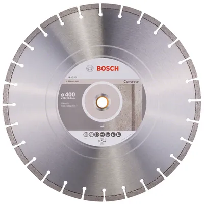 Диск диамантен за мокро рязане Bosch на бетон, тухли и керемиди  400 мм, 25.4 мм, 3.2 мм, Standard for Concrete