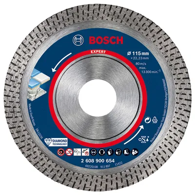 Диск диамантен за сухо рязане Bosch на керамика, теракот и фаянс 115 мм, 22.23 мм, 1.4 мм, Expert Hard Ceramic