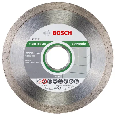 Диск диамантен за сухо рязане Bosch на керамика, теракот и фаянс  115 мм, 22.23 мм, 1.6 мм, Standard for Ceramic
