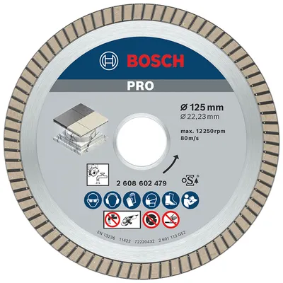 Диск диамантен за сухо рязане Bosch на керамика, теракот и фаянс  125 мм, 22.23 мм, 1.4 мм, PRO Ceramic