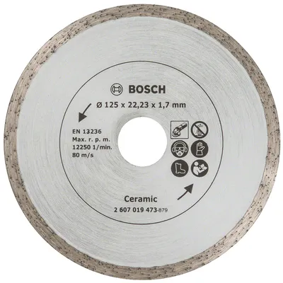 Диск диамантен за сухо рязане Bosch на керамика, теракот и фаянс  125 мм, 22.23 мм, 1.6 мм, Ceramic