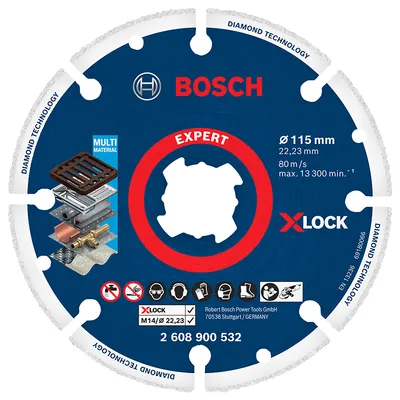 Диск диамантен за сухо рязане Bosch на метал  115 мм, 22.23 мм, Expert Diamond Metal Wheel X-Lock