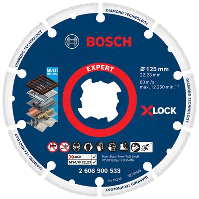 Диск диамантен за сухо рязане Bosch на метал 125 мм, 22.23 мм, Expert Diamond Metal Wheel X-Lock