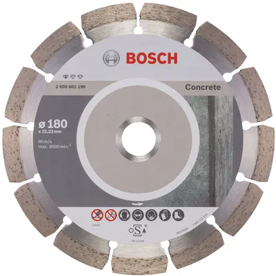 Диск диамантен за сухо рязане Bosch на тухли, бетон и керемиди 180 мм, 22.23 мм, 2 мм, Standard for Concrete