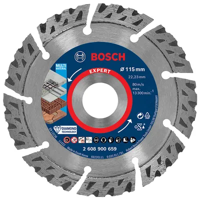 Диск диамантен за сухо рязане Bosch универсален 115 мм, 22.23 мм, 2.2 мм, Expert Multi Material