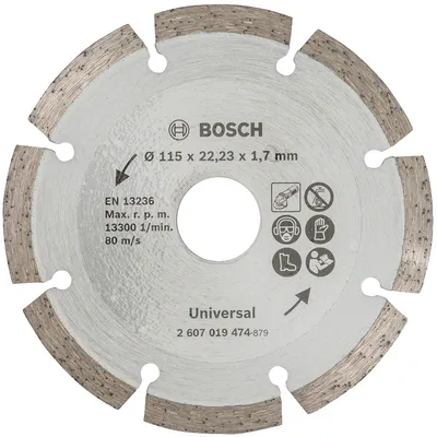 Диск диамантен за сухо рязане Bosch универсален  115 мм, 22.23 мм, 2 мм, Universal