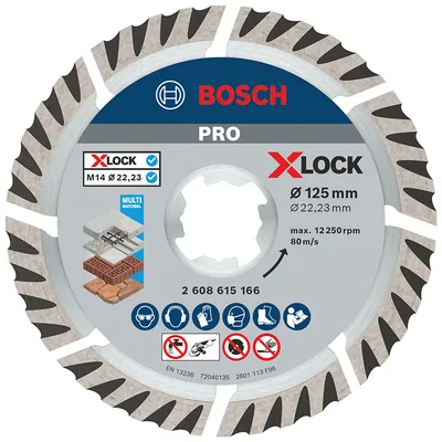 Диск диамантен за сухо рязане Bosch универсален  125 мм, 22.2 мм, 2 мм, PRO Multi Material X-Lock