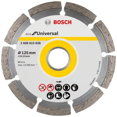Диск диамантен за сухо рязане Bosch универсален 125 мм, 22.23 мм, 2 мм, Eco for Universal