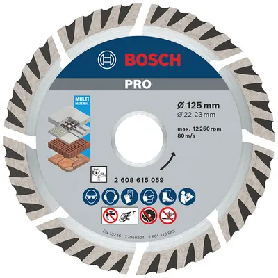 Диск диамантен за сухо рязане Bosch универсален  125 мм, 22.23 мм, 2 мм, PRO Multi Material