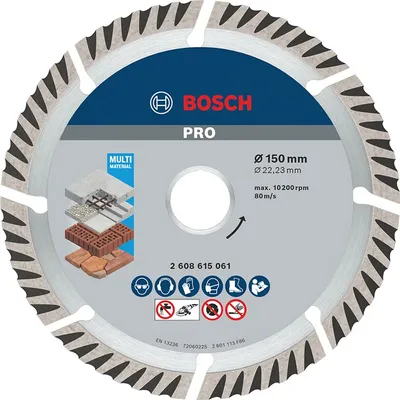 Диск диамантен за сухо рязане Bosch универсален  150 мм, 22.23 мм, 2.4 мм, PRO Multi Material