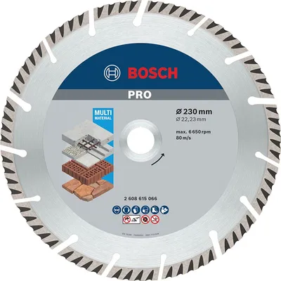 Диск диамантен за сухо рязане Bosch универсален 230 мм, 22.23 мм, 2.6 мм, 10 бр., PRO Multi Material