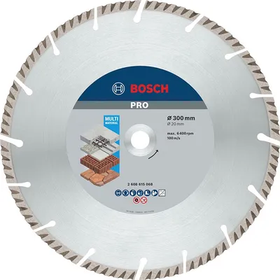 Диск диамантен за сухо рязане Bosch универсален 300 мм, 20 мм, 3.3 мм, PRO Multi Material