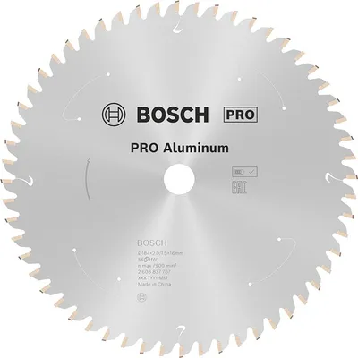 Диск карбиден за рязане Bosch на алуминий 184 мм, 16 мм, 1.5 мм, 56 z, PRO Aluminium cordless
