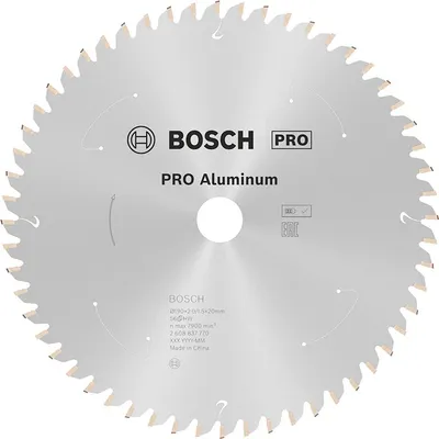 Диск карбиден за рязане Bosch на алуминий 190 мм, 20 мм, 1.5 мм, 56 z, PRO Aluminium cordless