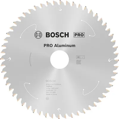 Диск карбиден за рязане Bosch на алуминий  190 мм, 30 мм, 1.5 мм, 56 z, PRO Aluminium cordless