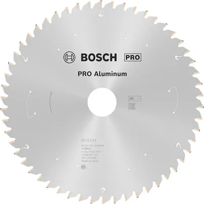 Диск карбиден за рязане Bosch на алуминий 210 мм, 30 мм, 1.3 мм, 54 z, PRO Aluminium cordless
