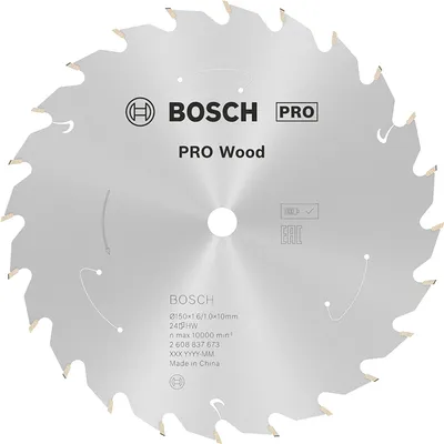 Диск карбиден за рязане Bosch на дърво 150 мм, 10 мм, 1 мм, 24 z, PRO Wood cordless