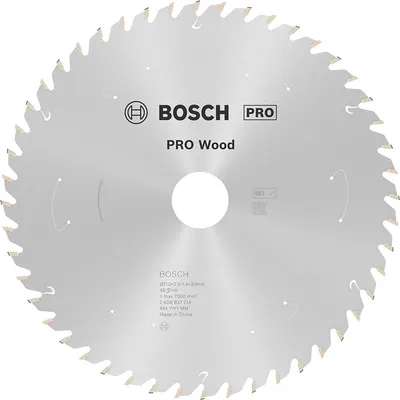 Диск карбиден за рязане Bosch на дърво 210 мм, 30 мм, 1.4 мм, 48 z, PRO Wood cordless