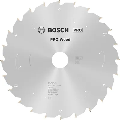 Диск карбиден за рязане Bosch на дърво  216 мм, 30 мм, 1.4 мм, 24 z, PRO Wood cordless