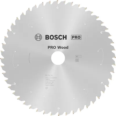 Диск карбиден за рязане Bosch на дърво 250 мм, 30 мм, 1.6 мм, 48 z, PRO Wood cordless