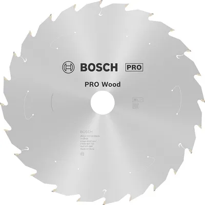 Диск карбиден за рязане Bosch на дърво 254 мм, 30 мм, 1.6 мм, 24 z, PRO Wood cordless