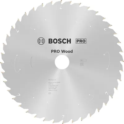Диск карбиден за рязане Bosch на дърво  254 мм, 30 мм, 1.6 мм, 40 z, PRO Wood cordless