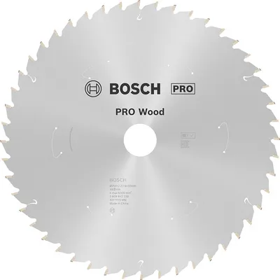 Диск карбиден за рязане Bosch на дърво 254 мм, 30 мм, 1.6 мм, 48 z, PRO Wood cordless