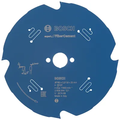 Диск карбиден за рязане Bosch на фиброцимент 160 мм, 20 мм, 1.6 мм, 4 z, Expert for Fibre Cement