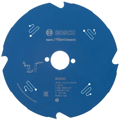 Диск карбиден за рязане Bosch на фиброцимент  190 мм, 30 мм, 1.6 мм, 4 z, Expert for Fibre Cement