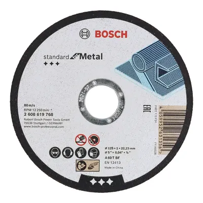 Диск карбофлексен за рязане Bosch на метал  125 мм, 1 мм, 22.23 мм, Standard for Metal