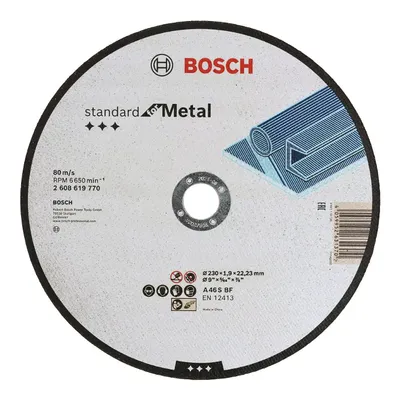 Диск карбофлексен за рязане Bosch на метал  230 мм, 1.9 мм, 22.23 мм, Standard for Metal