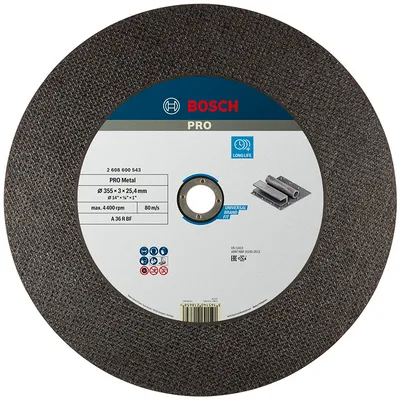 Диск карбофлексен за рязане Bosch на метал 355 мм, 2.8 мм, 25.4 мм, PRO Metal