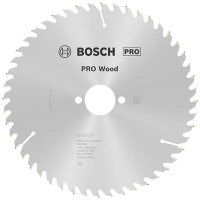 Диск циркулярен за рязане Bosch на дърво фино напречно надлъжно с HM пластини 190 мм, 30 мм, 1.3 мм, 48 z, PRO Wood