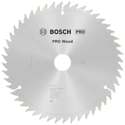 Диск циркулярен за рязане Bosch на дърво фино напречно надлъжно с HM пластини 216 мм, 30 мм, 1.8 мм, 48 z, PRO Wood